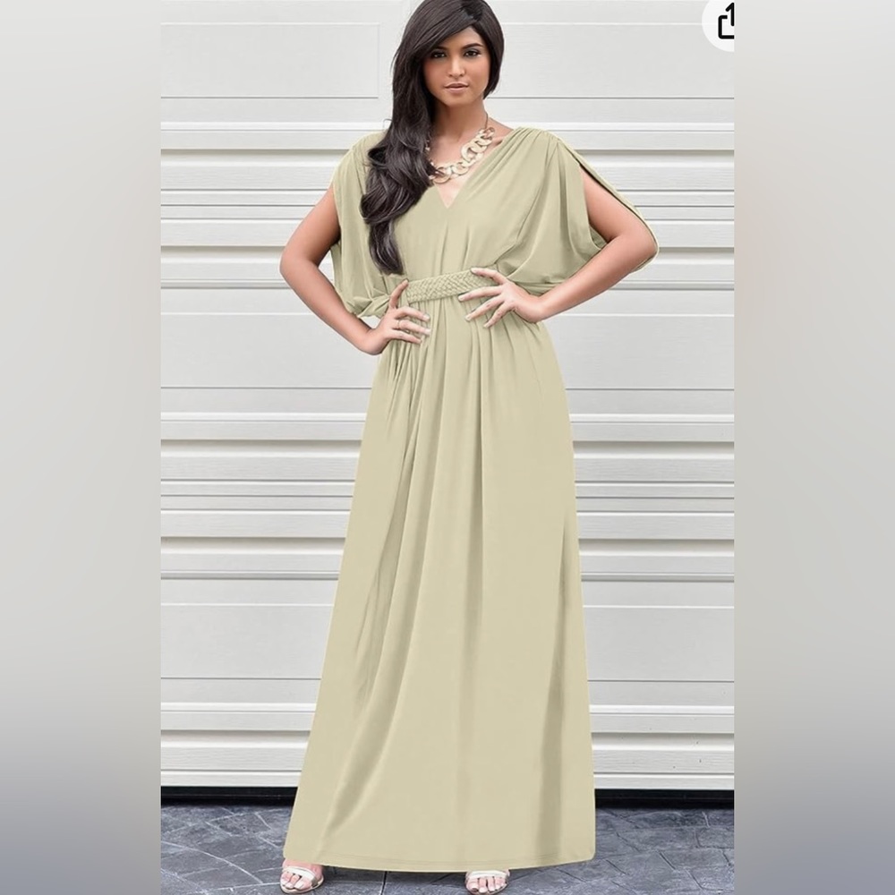 KOH KOH Womens Long V-Neck Summer Sexy Gown Grecian